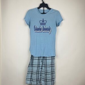 Concepts Sport Columbia University Vector T-Shirt Flannel Pants Sleep Set Small